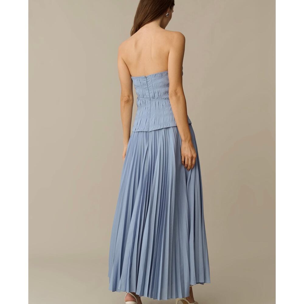 New O.P.T Ada blue strapless maxi dress $247 sz 6 - Picture 3 of 6